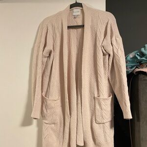 Pink Rose Light Beige Open-Front Cardigan